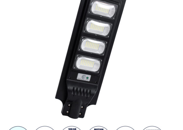 Αυτόνομο Ηλιακό Φωτιστικό Δρόμου 120W 1200lm 192 x LED SMD 5730 με Ενσωματωμένο Φωτοβολταϊκό Panel 6V 15W & Επαναφορτιζόμενη Μπαταρία Li-ion 3.2V 15000mAh με Αισθητήρα Ημέρας-Νύχτας & PIR Αισθητήρα Κίνησης - Αδιάβροχο IP65 - Ψυχρό Λευκό 6000K - Μ24 x Π6 x Υ73cm - 2 Years Warranty