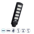 Αυτόνομο Ηλιακό Φωτιστικό Δρόμου 150W 1500lm 240 x LED SMD 5730 με Ενσωματωμένο Φωτοβολταϊκό Panel 6V 18W & Επαναφορτιζόμενη Μπαταρία Li-ion 3.2V 20000mAh με Αισθητήρα Ημέρας-Νύχτας & PIR Αισθητήρα Κίνησης - Αδιάβροχο IP65 - Ψυχρό Λευκό 6000K - Μ25 x Π6 x Υ83cm - 2 Years Warranty