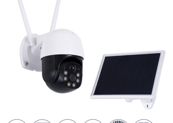 Αυτόνομη Ηλιακή IP Camera 1080P 2MP WiFi 350° Μοιρών - 3200mAh - Φωτοβολταϊκό Πάνελ - Νυχτερινή Όραση με LED IR - Ανιχνευτή Κίνησης - Νυχτερινή Λήψη - Αδιάβροχη IP66 - Λευκό