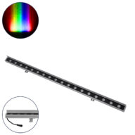 Μπάρα Φωτισμού Wall Washer με Αντιθαμβωτική Γρίλια LED 24W 2040lm 15° DC 24V Αδιάβροχο IP65 L100 x W4 x H5.5cm RGBW DMX512 – Ασημί – 3 Years Warranty