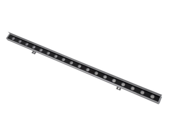 Μπάρα Φωτισμού Wall Washer με Αντιθαμβωτική Γρίλια LED 24W 2040lm 15° DC 24V Αδιάβροχο IP65 L100 x W4 x H5.5cm RGBW DMX512 - Ασημί - 3 Years Warranty