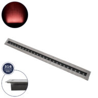 Χωνευτό Φωτιστικό Wall Washer Δαπέδου LED 18W 1440lm 10° DC 24V Αδιάβροχο IP68 L100 x W9 x H7.2cm Κόκκινο – Ανοξείδωτο Ατσάλι – 3 Years Warranty