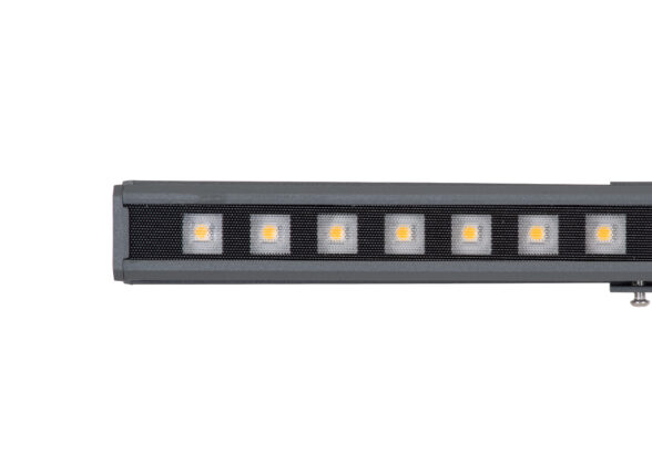 Ψηφιακή Μπάρα Φωτισμού Wall Washer Digital Pixel Facade Tuber Bar LED 12W 840lm 45° DC 24V Αδιάβροχο IP65 L100 x W3.5 x H3.2cm Θερμό Λευκό 2700K DMX512 - Γκρι Ανθρακί με Pixel Lens Φακούς - 3 Years Warranty