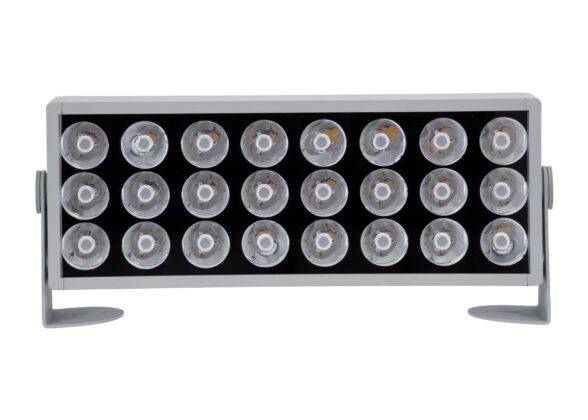 Προβολέας Wall Washer για Φωτισμό Κτιρίων LED 60W 5400lm 3° DC 24V Αδιάβροχο IP65 L37 x W9 x H26.5cm Θερμό Λευκό 2700K - Ασημί - 3 Years Warranty