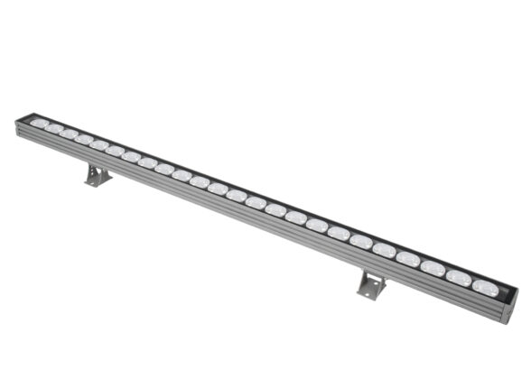 Μπάρα Φωτισμού Wall Washer LED 48W 3840lm 5° DC 24V Αδιάβροχο IP67 Μ100 x Π5.2 x Υ3.6cm (Υ8.5 με Βάση) Πολύχρωμο RGBW DMX512 - Γκρι Ανθρακί - 3 Years Warranty