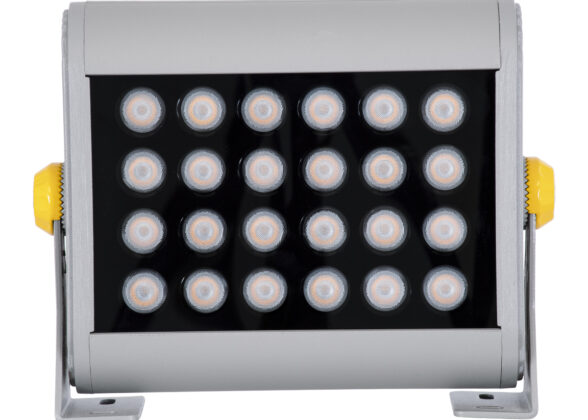 Προβολέας Wall Washer για Φωτισμό Κτιρίων LED 24W 2040lm 30° AC 220-240V Αδιάβροχο IP67 Μ22.5 x Π6 x Υ16.5cm Αρχιτεκτονικό Πορτοκαλί 2200K - Ασημί - 3 Years Warranty