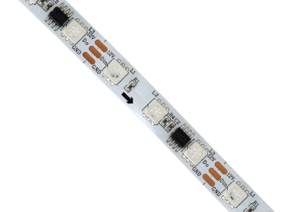 Ψηφιακή Ταινία LED SMD 5050 14.4W/m 60LED/m 20PIXEL/m SPI/TTL Protocol IC WS2811/UCS16703 1152lm/m 120° DC 12V IP20 RGB - Λευκό Σώμα - Μ5000 x Π10 x Υ2mm - Συσκευασία 5 Μέτρων - 5 Χρόνια Εγγύηση