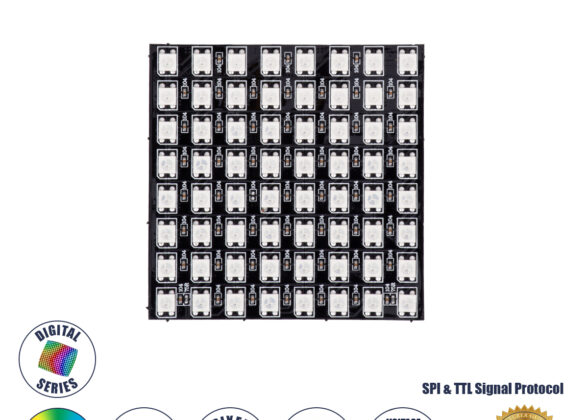 Ψηφιακή Πλακέτα LED SMD 5050 15.3W/m 64LED/unit 64PIXEL/unit SPI/TTL Protocol IC WS2812/SK6812 1224lm/unit 120° DC 5V IP20 RGB - Μαύρο Σώμα - Μ80 x Π80 x Υ2mm - 5 Χρόνια Εγγύηση