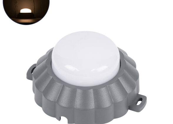 Φωτιστικό Τοίχου - Απλίκα Point Light LED 6W 660lm 360° DC 24V Αδιάβροχο IP65 Φ11 x Υ6.5cm Θερμό Λευκό 3000K - Γκρι Ανθρακί - 3 Years Warranty