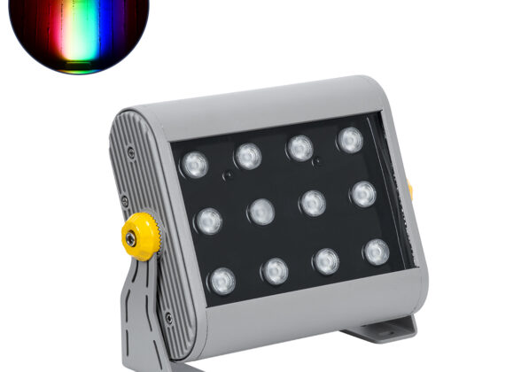 Προβολέας Wall Washer για Φωτισμό Κτιρίων LED 24W 2400lm 30° DC 24V Αδιάβροχο IP65 Μ22.5 x Π6 x Υ16.5cm Πολύχρωμο RGB DMX512 - Ασημί - 3 Years Warranty