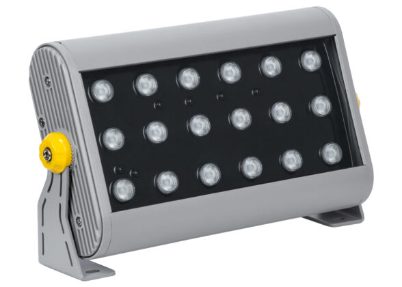 Προβολέας Wall Washer για Φωτισμό Κτιρίων LED 36W 3600lm 30° DC 24V Αδιάβροχο IP65 Μ30 x Π6 x Υ17cm Πολύχρωμο RGB DMX512 - Ασημί - 3 Years Warranty