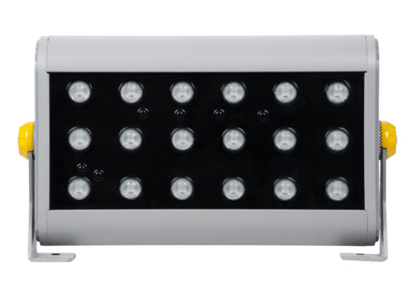 Προβολέας Wall Washer για Φωτισμό Κτιρίων LED 36W 3600lm 30° DC 24V Αδιάβροχο IP65 Μ30 x Π6 x Υ17cm Πολύχρωμο RGB DMX512 - Ασημί - 3 Years Warranty