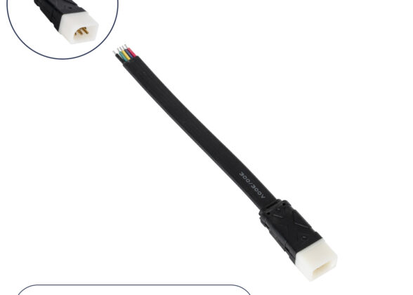 Ταχυσύνδεσμος Τροφοδοσίας για Wall Washer Tube IP65 - 5 Καλώδια +/- σε Power Connector 5 PIN Male για Πολύχρωμα RGB+RGBW