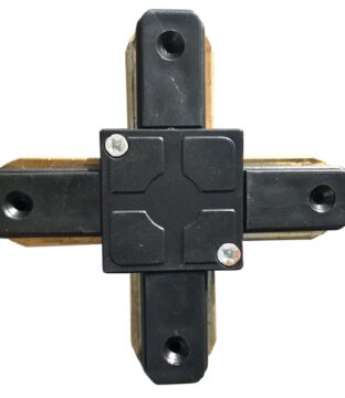 Μονοφασικός Connector 2 Καλωδίων Συνδεσμολογίας Cross (+) για Μαύρη Ράγα Οροφής