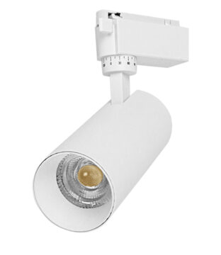 Μονοφασικό Bridgelux COB LED Λευκό Φωτιστικό Σποτ Ράγας 20W 230V 2400lm 30° Θερμό Λευκό 3000k