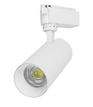 Μονοφασικό Bridgelux COB LED Λευκό Φωτιστικό Σποτ Ράγας 20W 230V 2600lm 30° Ψυχρό Λευκό 6000k