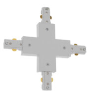 Διφασικός Connector 3 Καλωδίων Συνδεσμολογίας Cross (+) για Λευκή Ράγα Οροφής