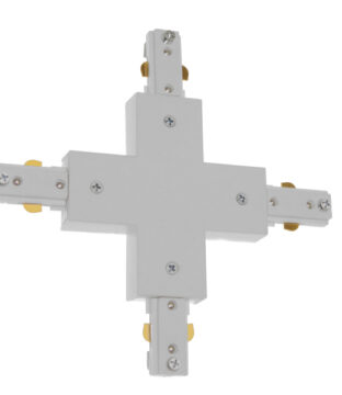 Διφασικός Connector 3 Καλωδίων Συνδεσμολογίας Cross (+) για Λευκή Ράγα Οροφής