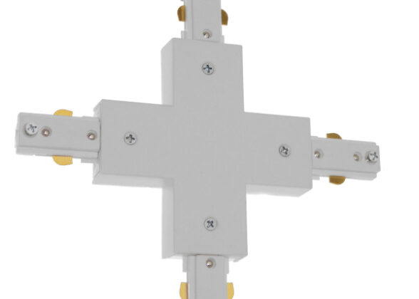 Διφασικός Connector 3 Καλωδίων Συνδεσμολογίας Cross (+) για Λευκή Ράγα Οροφής