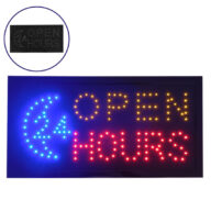 Φωτιστικό LED Σήμανσης OPEN 24 HOURS με Διακόπτη ON/OFF και Πρίζα 230v 48x2x25cm GloboStar 96305