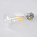 Λάμπα LED Long Filament E27 ST64 Αχλάδι 8W 800lm 360° AC 220-240V IP20 Φ6.4 x Υ14cm Θερμό Λευκό 2700K με Διάφανο Γυαλί - Dimmable - 3 Years Warranty