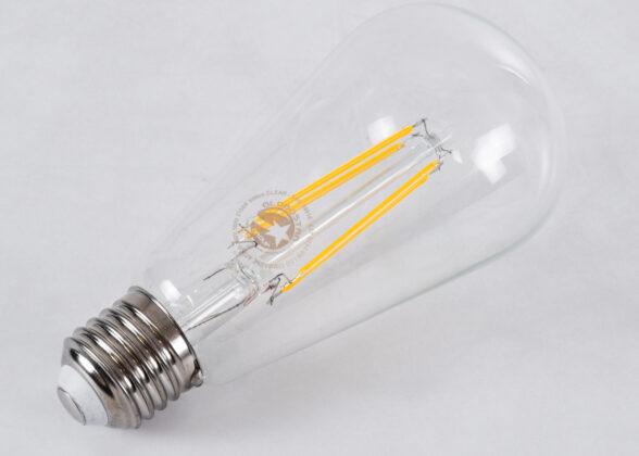 Λάμπα LED Long Filament E27 ST64 Αχλάδι 8W 800lm 360° AC 220-240V IP20 Φ6.4 x Υ14cm Θερμό Λευκό 2700K με Διάφανο Γυαλί - Dimmable - 3 Years Warranty