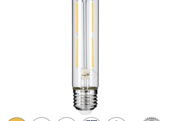 Λάμπα LED Long Filament E27 T30 Σωλήνας 4W 400lm 360° AC 220-240V IP20 Φ3 x Υ13.5cm Θερμό Λευκό 2700K με Διάφανο Γυαλί - Dimmable - 3 Years Warranty