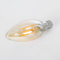 Λάμπα E14 C35 Κεράκι LED FILAMENT 4W 420 lm 320° AC 85-265V Edison Retro με Μελί Γυαλί Ultra Θερμό Λευκό 2200 K Dimmable