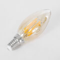 Λάμπα E14 C35 Κεράκι LED FILAMENT 4W 420 lm 320° AC 85-265V Edison Retro με Μελί Γυαλί Ultra Θερμό Λευκό 2200 K Dimmable