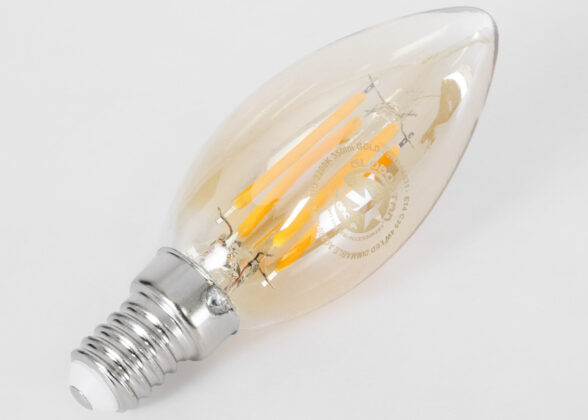 Λάμπα E14 C35 Κεράκι LED FILAMENT 4W 420 lm 320° AC 85-265V Edison Retro με Μελί Γυαλί Ultra Θερμό Λευκό 2200 K Dimmable