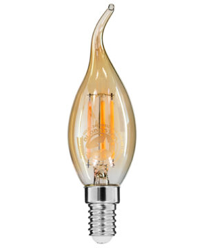 Λάμπα E14 C35T Κεράκι LED FILAMENT 4W 420 lm 320° AC 85-265V Φλόγα Flame Edison Retro με Μελί Γυαλί Ultra Θερμό Λευκό 2200 K Dimmable