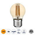 Λάμπα LED Long Filament E27 G45 Γλομπάκι 4W 350lm 360° AC 220-240V IP20 Φ4.5 x Υ7.5cm Ultra Θερμό Λευκό 2200K με Μελί Γυαλί - Dimmable - 3 Years Warranty