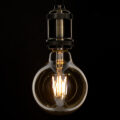 LED Long Filament Bulb E27 G95 Globe 4W 350lm 360° AC 220-240V IP20 D9.5 x H13.5cm Ultra Θερμό Λευκό 2200K με Μελί Γυαλί - Dimmable - 3 Years Warranty