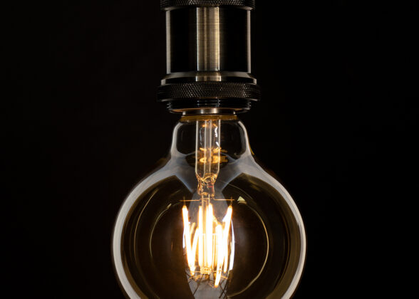 LED Long Filament Bulb E27 G95 Globe 4W 350lm 360° AC 220-240V IP20 D9.5 x H13.5cm Ultra Θερμό Λευκό 2200K με Μελί Γυαλί - Dimmable - 3 Years Warranty