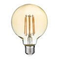 LED Long Filament Bulb E27 G95 Globe 12W 1080lm 360° AC 220-240V IP20 D9.5 x H13.5cm Ultra Θερμό Λευκό 2200K με Μελί Γυαλί - Dimmable - 3 Years Warranty