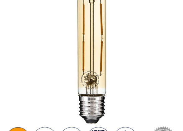 Λάμπα LED Long Filament E27 T30 Σωλήνας 4W 350lm 360° AC 220-240V IP20 Φ3 x Υ13.5cm Ultra Θερμό Λευκό 2200K με Μελί Γυαλί - Dimmable - 3 Years Warranty