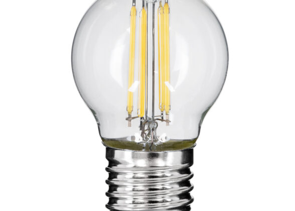 Λάμπα LED Long Filament E27 G45 Γλομπάκι 6W 660lm 360° AC 220-240V IP20 Φ4.5 x Υ7.5cm Φυσικό Λευκό 4000K με Διάφανο Γυαλί - Dimmable - 3 Years Warranty