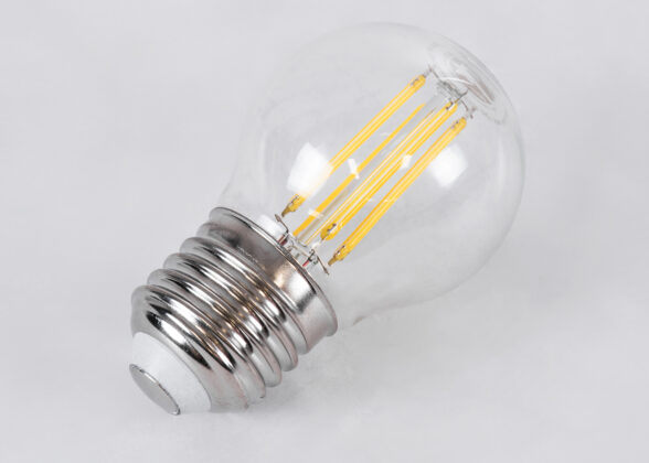 Λάμπα LED Long Filament E27 G45 Γλομπάκι 6W 660lm 360° AC 220-240V IP20 Φ4.5 x Υ7.5cm Φυσικό Λευκό 4000K με Διάφανο Γυαλί - Dimmable - 3 Years Warranty