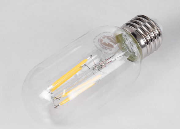 Λάμπα LED Long Filament E27 T45 Σωλήνας 4W 440lm 360° AC 220-240V IP20 Φ4.5 x Υ11cm Φυσικό Λευκό 4000K με Διάφανο Γυαλί - Dimmable - 3 Years Warranty