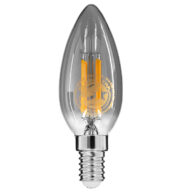 Λάμπα E14 C35 Κεράκι LED FILAMENT 4W 400 lm 320° AC 85-265V Edison Retro με Φιμέ Γυαλί Θερμό Λευκό 2700 K Dimmable