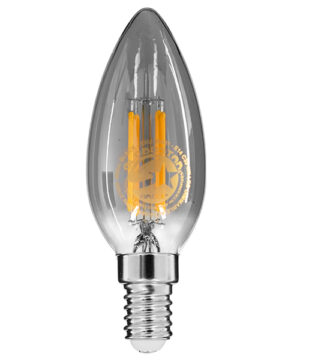 Λάμπα E14 C35 Κεράκι LED FILAMENT 4W 400 lm 320° AC 85-265V Edison Retro με Φιμέ Γυαλί Θερμό Λευκό 2700 K Dimmable