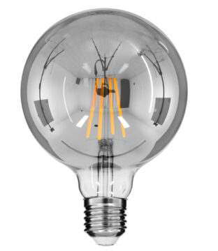 Λάμπα E27 G125 Γλόμπος LED LONG FILAMENT 8W 800 lm 320° AC 85-265V Edison Retro με Φιμέ Γυαλί Θερμό Λευκό 2700 K Dimmable