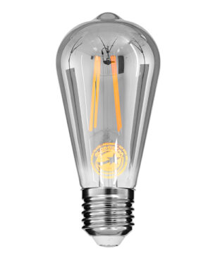 Λάμπα E27 ST64 Αχλάδι LED LONG FILAMENT 10W 1000 lm 320° AC 85-265V Edison Retro με Φιμέ Γυαλί Θερμό Λευκό 2700 K Dimmable