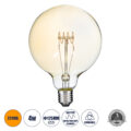 Λάμπα LED Ultra Thin Soft S Spiral Filament E27 G125 Γλόμπος 4W 280lm 360° AC 220-240V IP20 Φ12.5 x Υ18cm Ultra Θερμό Λευκό 2200K με Μελί Γυαλί - Dimmable - 3 Years Warranty