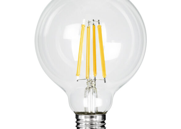 Λάμπα LED Long Filament E27 G95 Γλόμπος 4W 840lm 360° AC 220-240V IP20 Φ9.5 x Υ13.8cm Θερμό Λευκό 2700K με Διάφανο Γυαλί - Pro Series 210lm/W - A Ενεργειακή Κλάση - 3 Χρόνια Εγγύηση