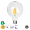 Λάμπα LED Long Filament E27 G125 Γλόμπος 7W 1470lm 360° AC 220-240V IP20 Φ12.5 x Υ13.8cm Θερμό Λευκό 2700K με Διάφανο Γυαλί - Pro Series 210lm/W - A Ενεργειακή Κλάση - 3 Χρόνια Εγγύηση