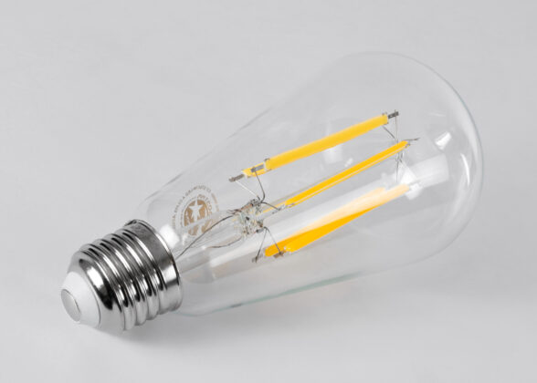 Λάμπα LED Long Filament E27 ST64 Αχλάδι 7W 1470lm 360° AC 220-240V IP20 Φ6.4 x Υ14.5cm Θερμό Λευκό 2700K με Διάφανο Γυαλί - Pro Series 210lm/W - A Ενεργειακή Κλάση - 3 Χρόνια Εγγύηση