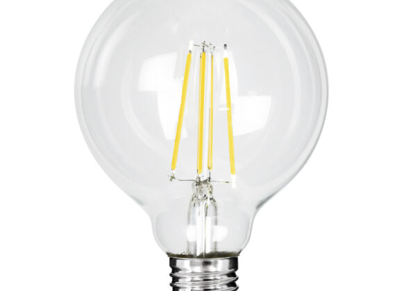 Λάμπα LED Long Filament E27 G95 Γλόμπος 4W 840lm 360° AC 220-240V IP20 Φ9.5 x Υ13.8cm Φυσικό Λευκό 4000K με Διάφανο Γυαλί - Pro Series 210lm/W - A Ενεργειακή Κλάση - 3 Χρόνια Εγγύηση