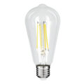 Λάμπα LED Long Filament E27 ST64 Αχλάδι 4W 840lm 360° AC 220-240V IP20 Φ6.4 x Υ14.5cm Φυσικό Λευκό 4000K με Διάφανο Γυαλί - Pro Series 210lm/W - A Ενεργειακή Κλάση - 3 Χρόνια Εγγύηση