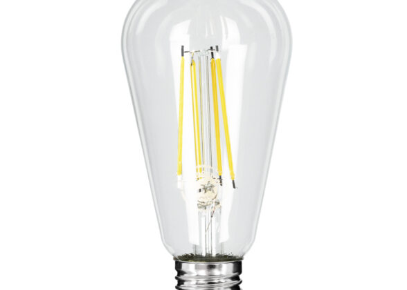 Λάμπα LED Long Filament E27 ST64 Αχλάδι 4W 840lm 360° AC 220-240V IP20 Φ6.4 x Υ14.5cm Φυσικό Λευκό 4000K με Διάφανο Γυαλί - Pro Series 210lm/W - A Ενεργειακή Κλάση - 3 Χρόνια Εγγύηση